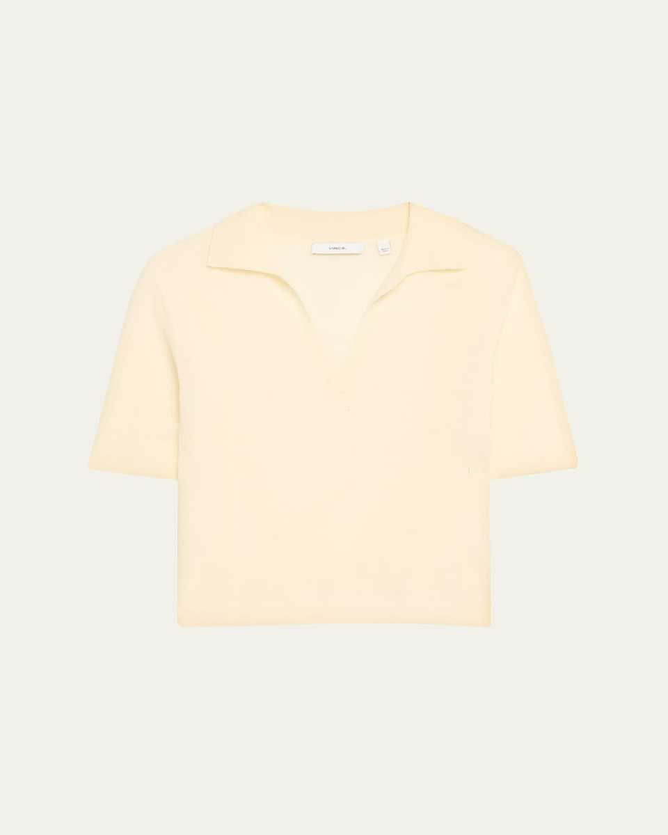 Mulberry Silk and Cashmere Polo Top